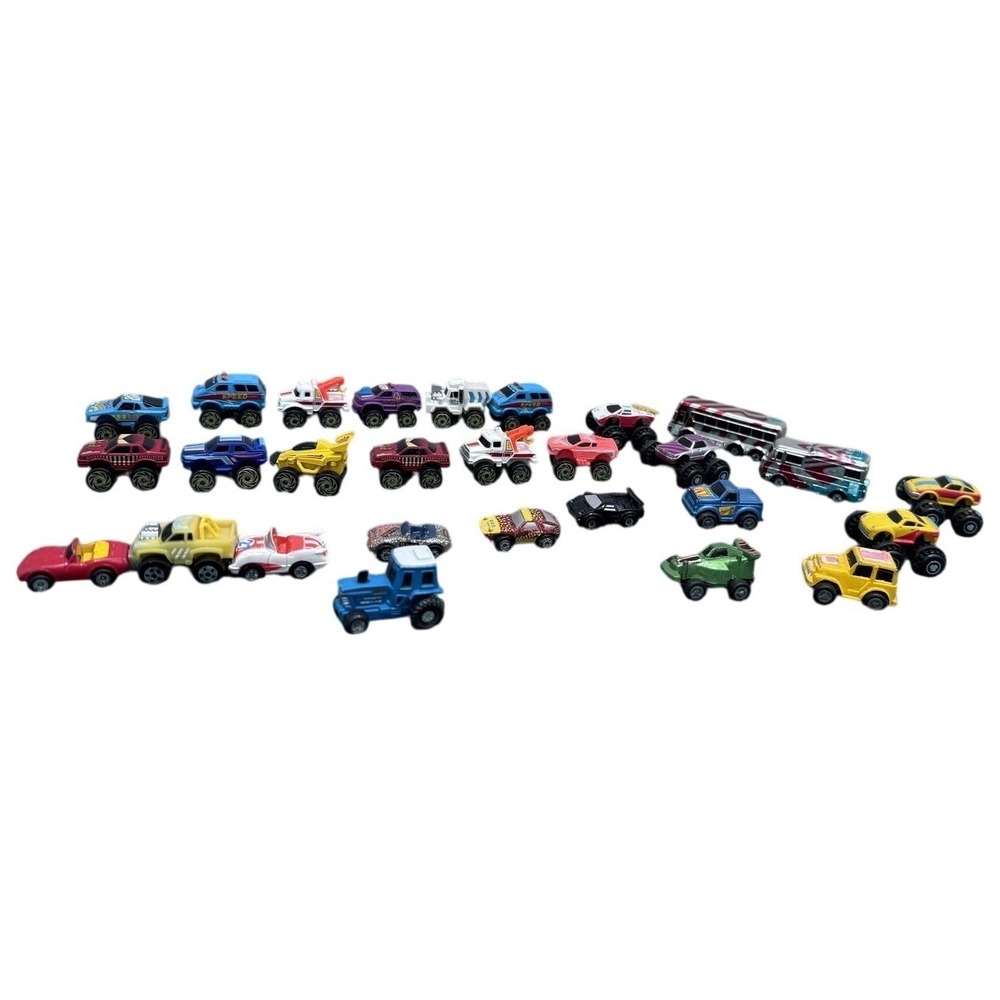 Mini Diecast Toy Cars Trucks Buses Tractor Lot Mixed Brands Multi-Color Loose
